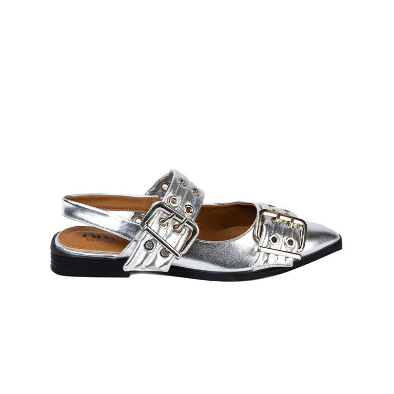 RIKELI82A CASUAL BALLERINA FLAT Plateado