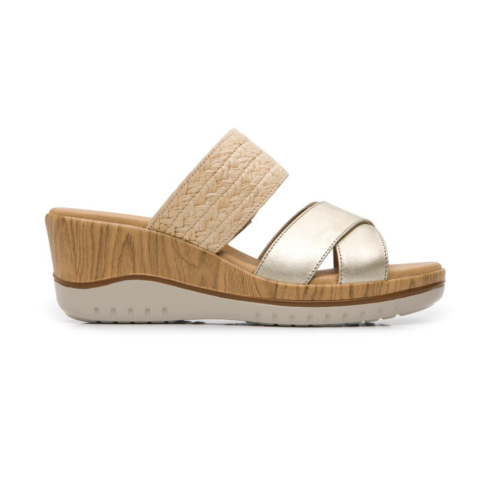 113324 SANDALIAS CUÑA EMILY Dorado