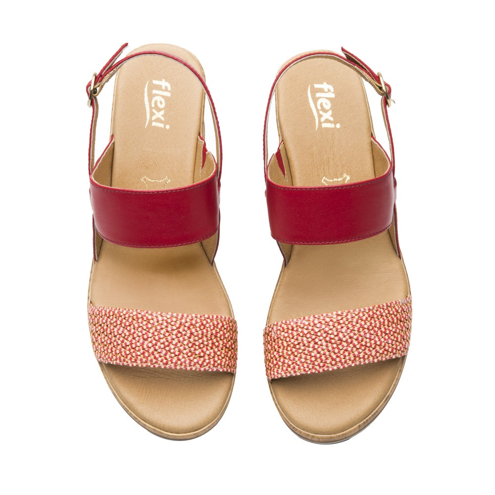 113325 SANDALIAS CUÑA EMILY Rojo