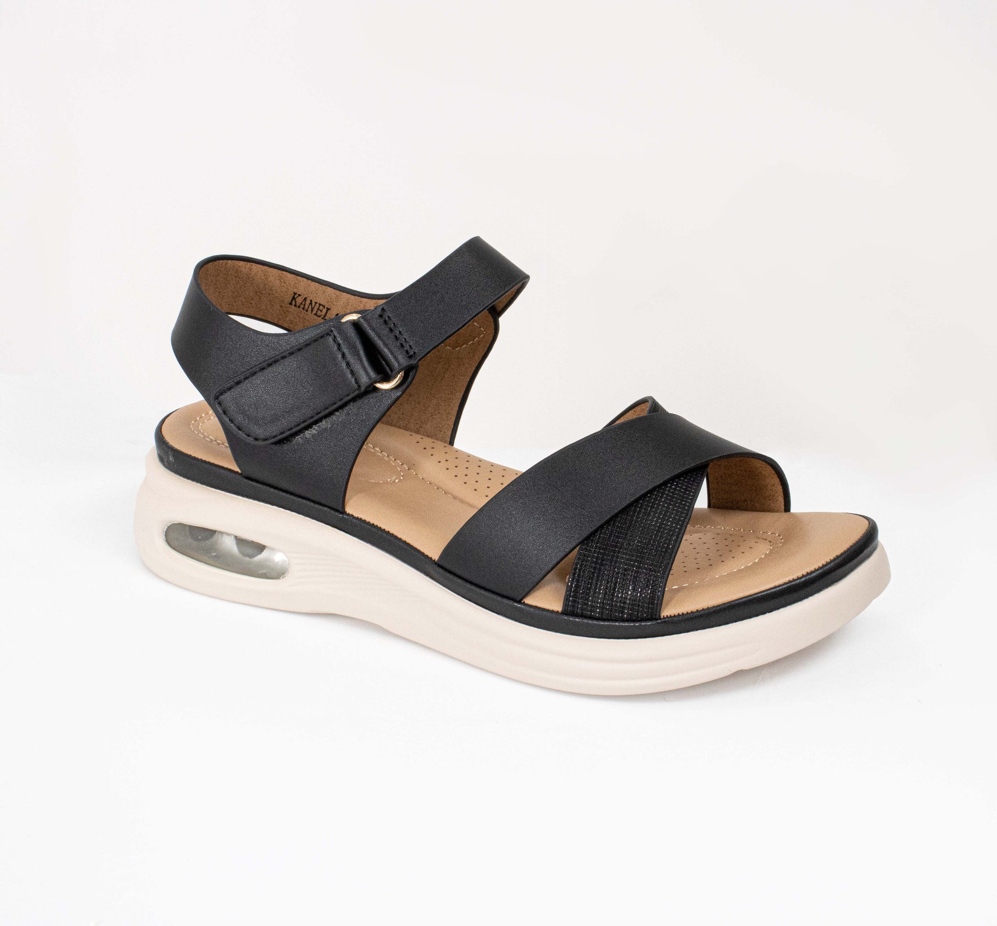 KANELA203LA CASUAL SANDALIAS CON HEBILLA Negro