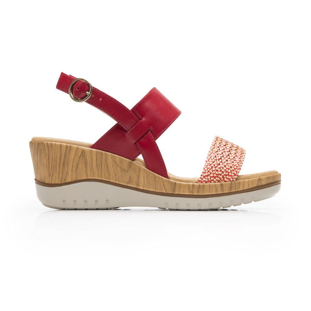 113325 SANDALIAS CUÑA EMILY Rojo