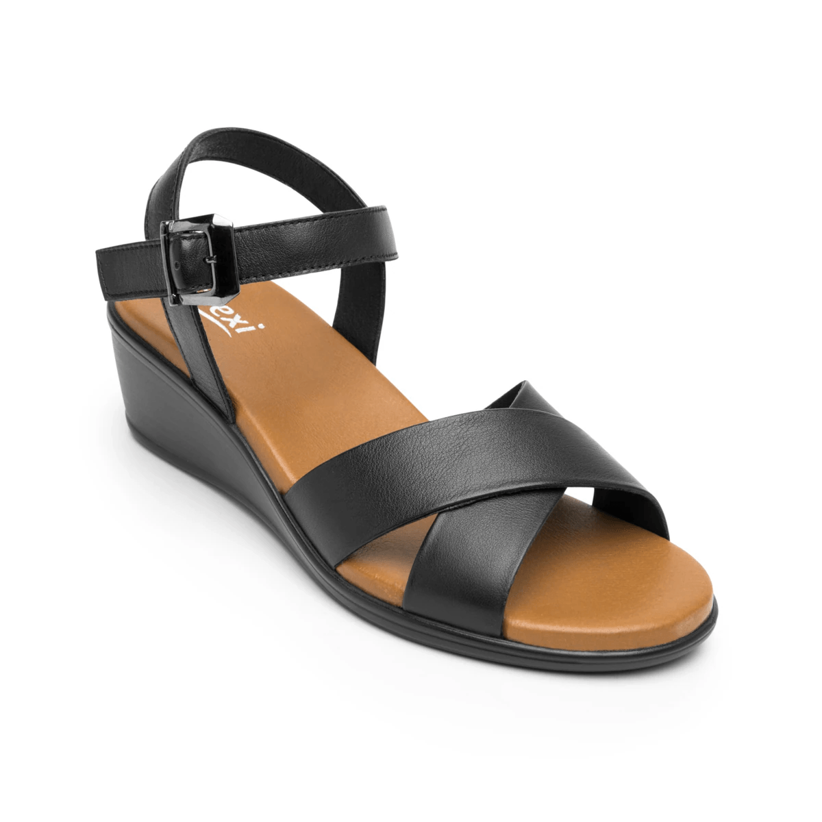 123703 SANDALIAS CUÑA ZURA Negro