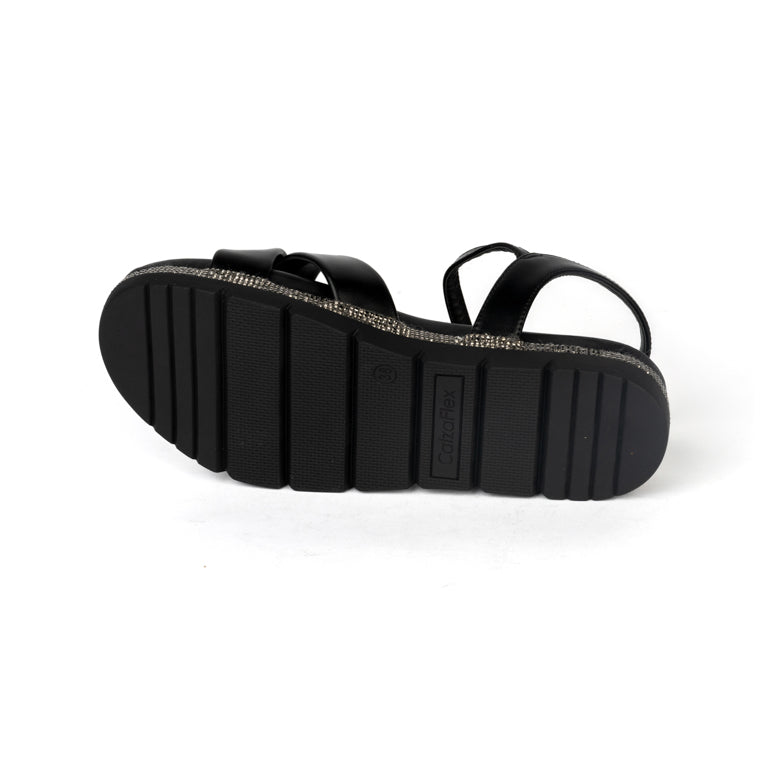 RIKELI121B CASUAL SANDALIAS FLAT Negro