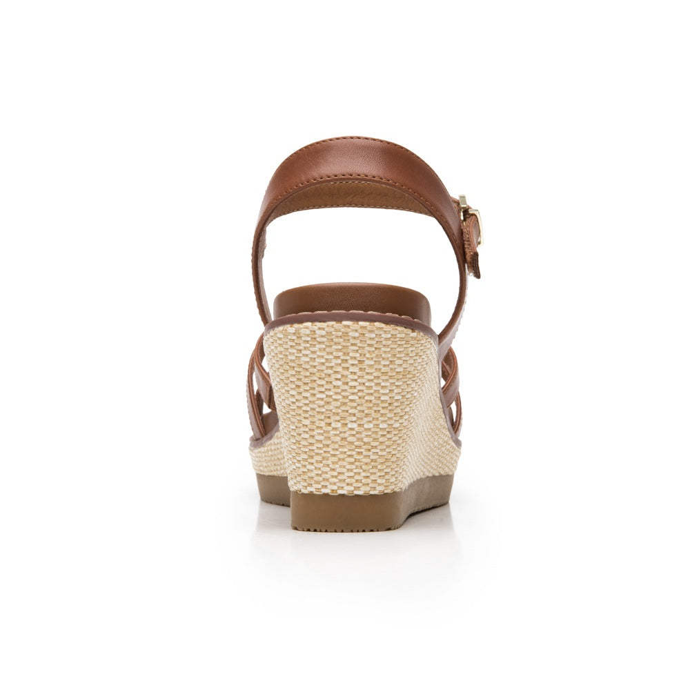 135601 SANDALIAS CUÑA ESTER Caoba