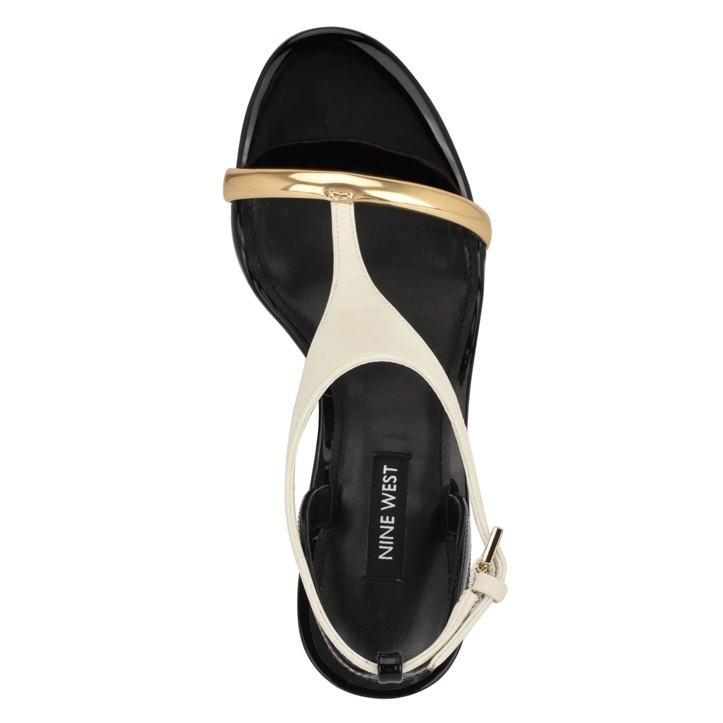 SANDALIA NINE WEST MANDEY WHITE/GOLD/NERO