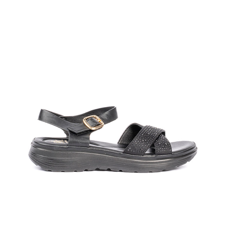 T039 SANDALIAS FLAT Negro