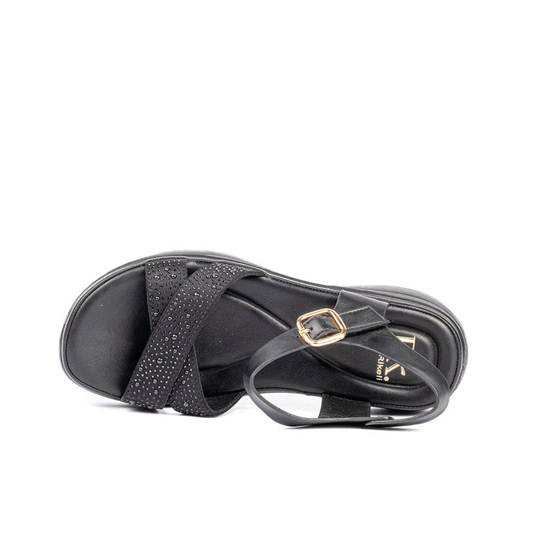 T039 SANDALIAS FLAT Negro