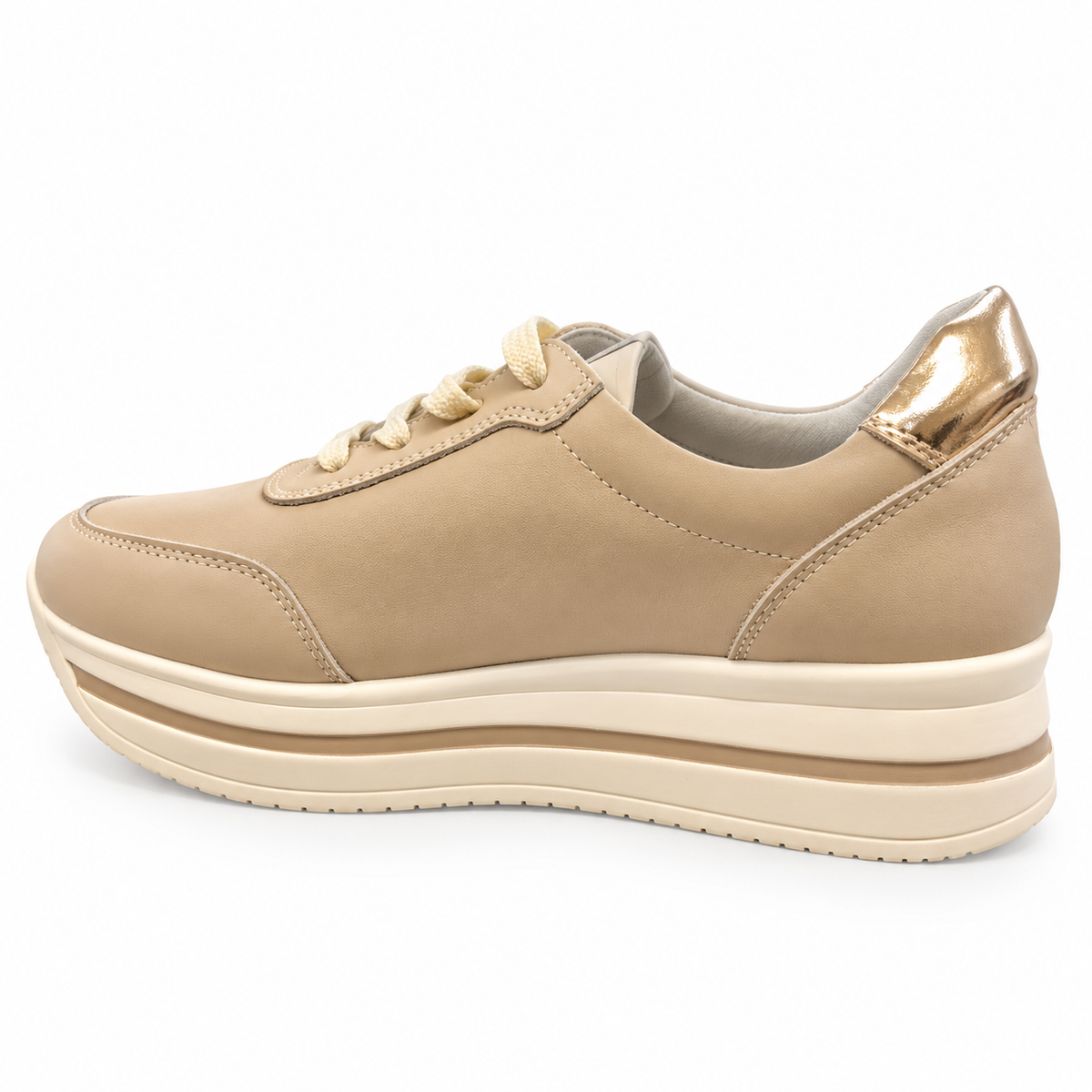 CY-240933 AMARRADO TENIS FLAT Beige
