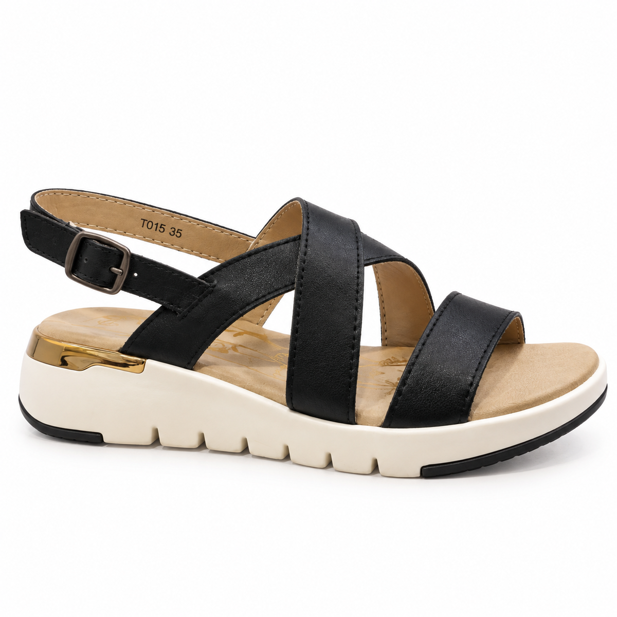 T015RK SANDALIAS FLAT Negro