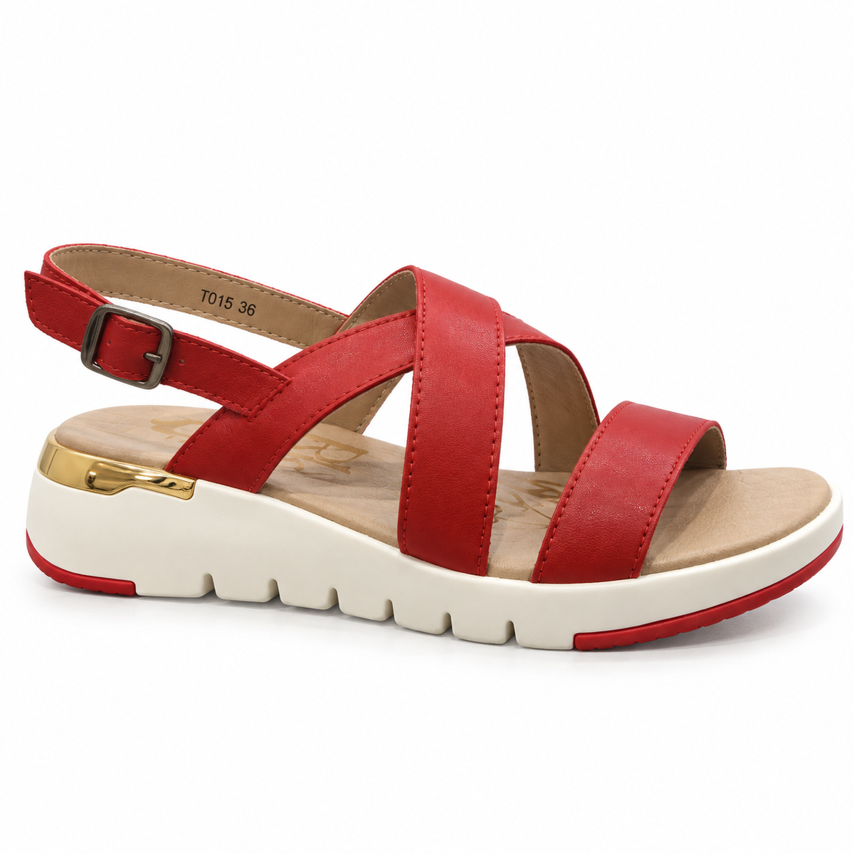 T015RK SANDALIAS FLAT Rojo