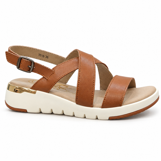 T015RK SANDALIAS FLAT Café