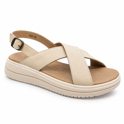 T021RK SANDALIAS FLAT Beige