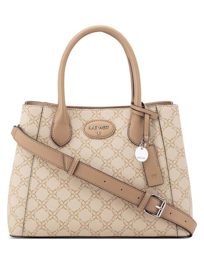CARTERA NINE WEST LIGHT KHAKI LOGO