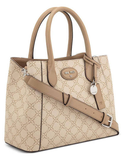 CARTERA NINE WEST LIGHT KHAKI LOGO
