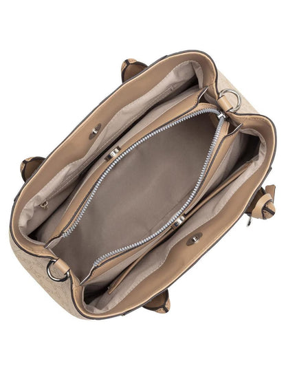 CARTERA NINE WEST LIGHT KHAKI LOGO