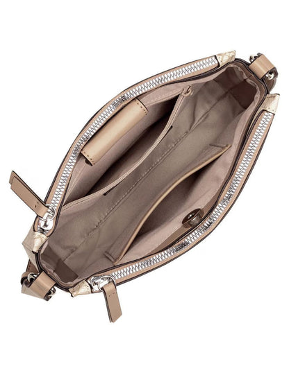 CARTERA NINE WEST LIGHT KHAKI LOGO