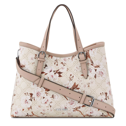 CARTERA NINE WEST CREAM LOGO FLORAL