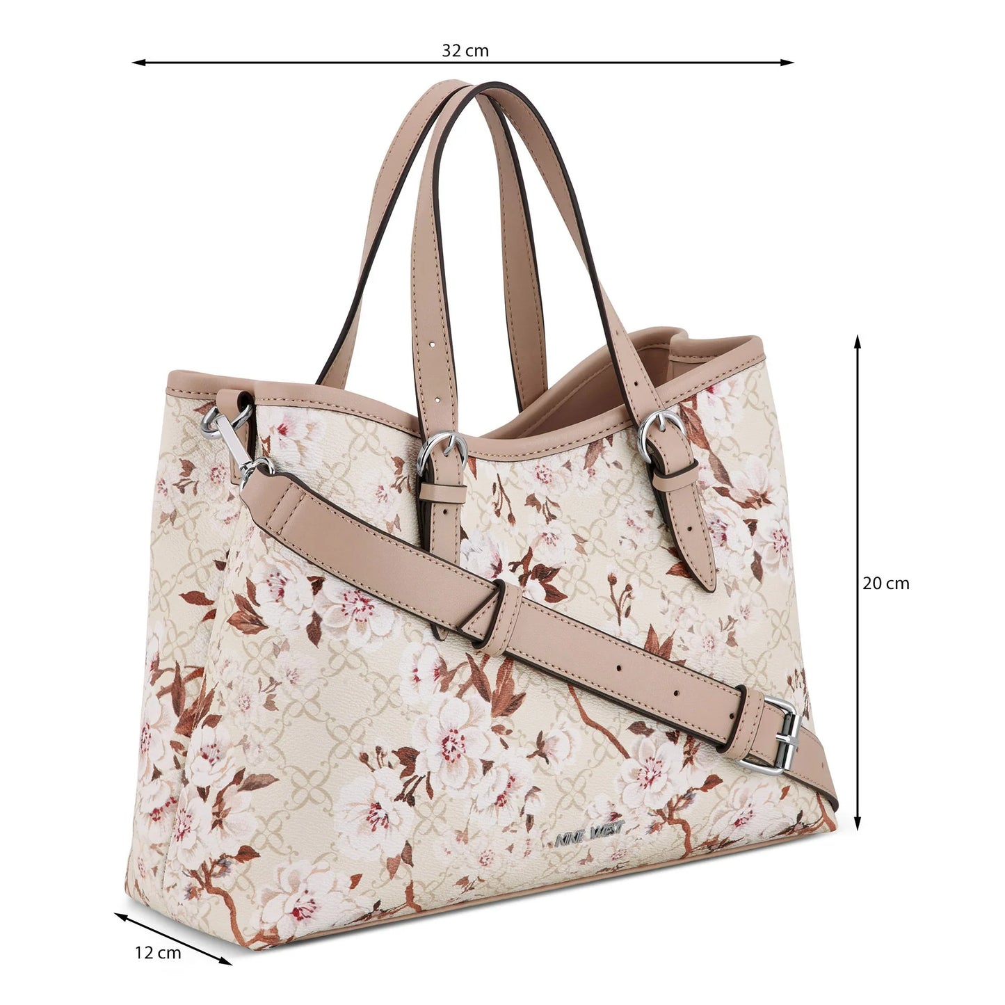 CARTERA NINE WEST CREAM LOGO FLORAL