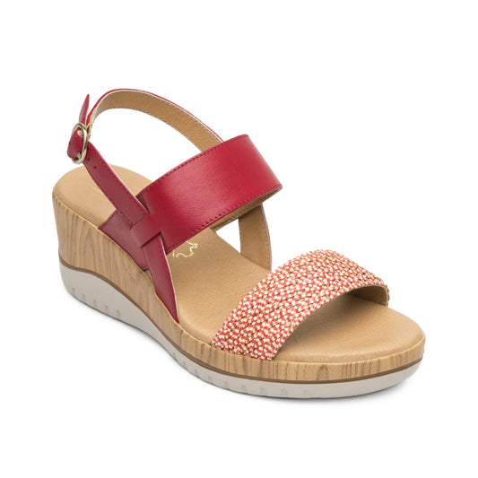 113325 SANDALIAS CUÑA EMILY Rojo