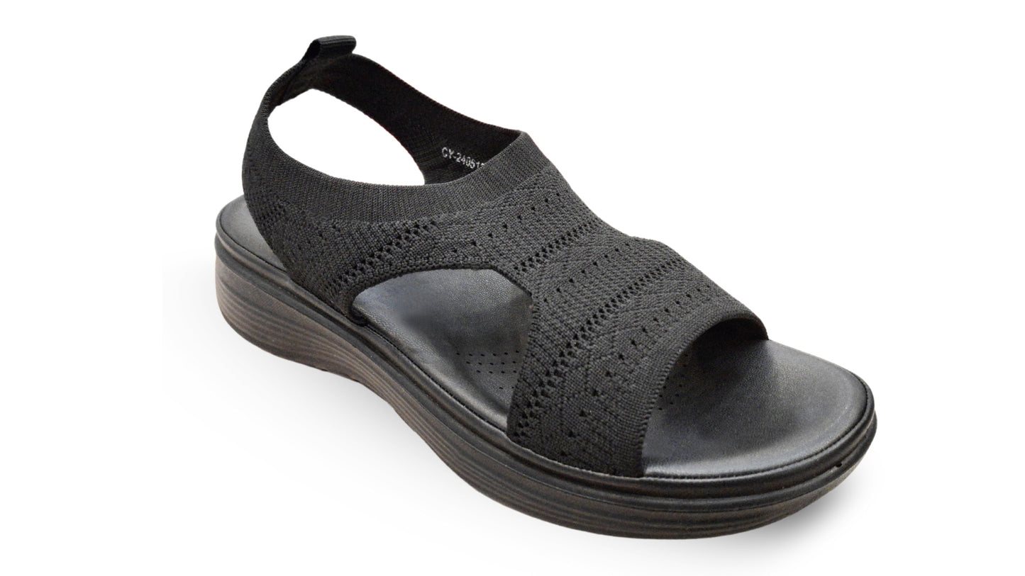 CY-240513 SANDALIAS PLATAFORMA COMFORT Negro