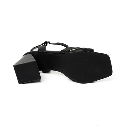 23097 SANDALIAS FLAT SANDALIAS Negro